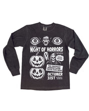 Night of Horrors - Long Sleeve Comfort Colors Tee Little Mama Shirt Shop