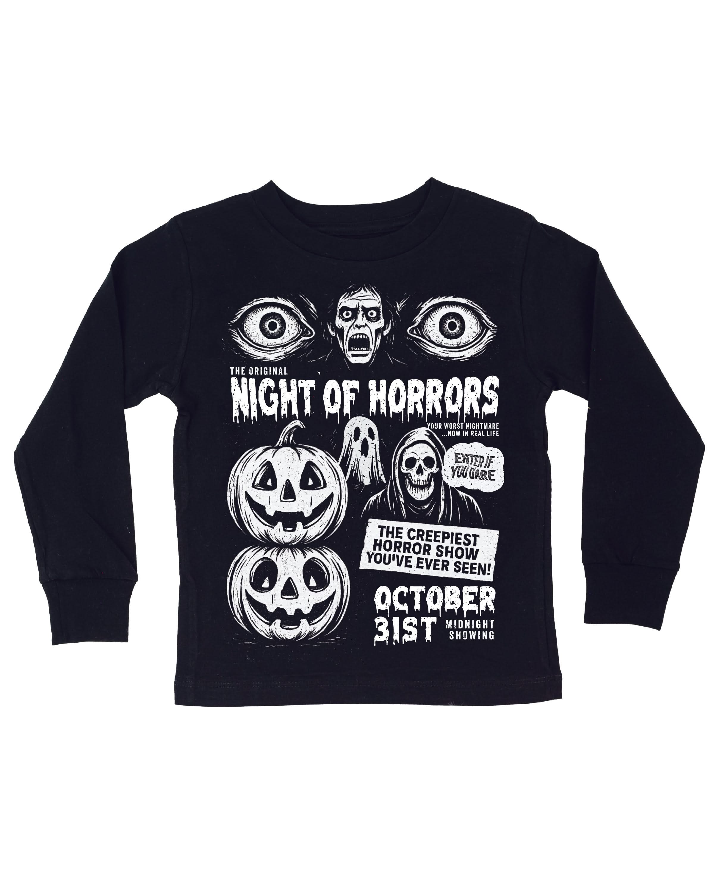 Night of Horrors - Black Child Long Sleeve Tee Little Mama Shirt Shop