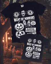 Night of Horrors - Set of 2 Black Coordinating Tees Little Mama Shirt Shop