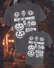 Night of Horrors - Set of 2 Matching Pepper Comfort Colors Tees Little Mama Shirt Shop