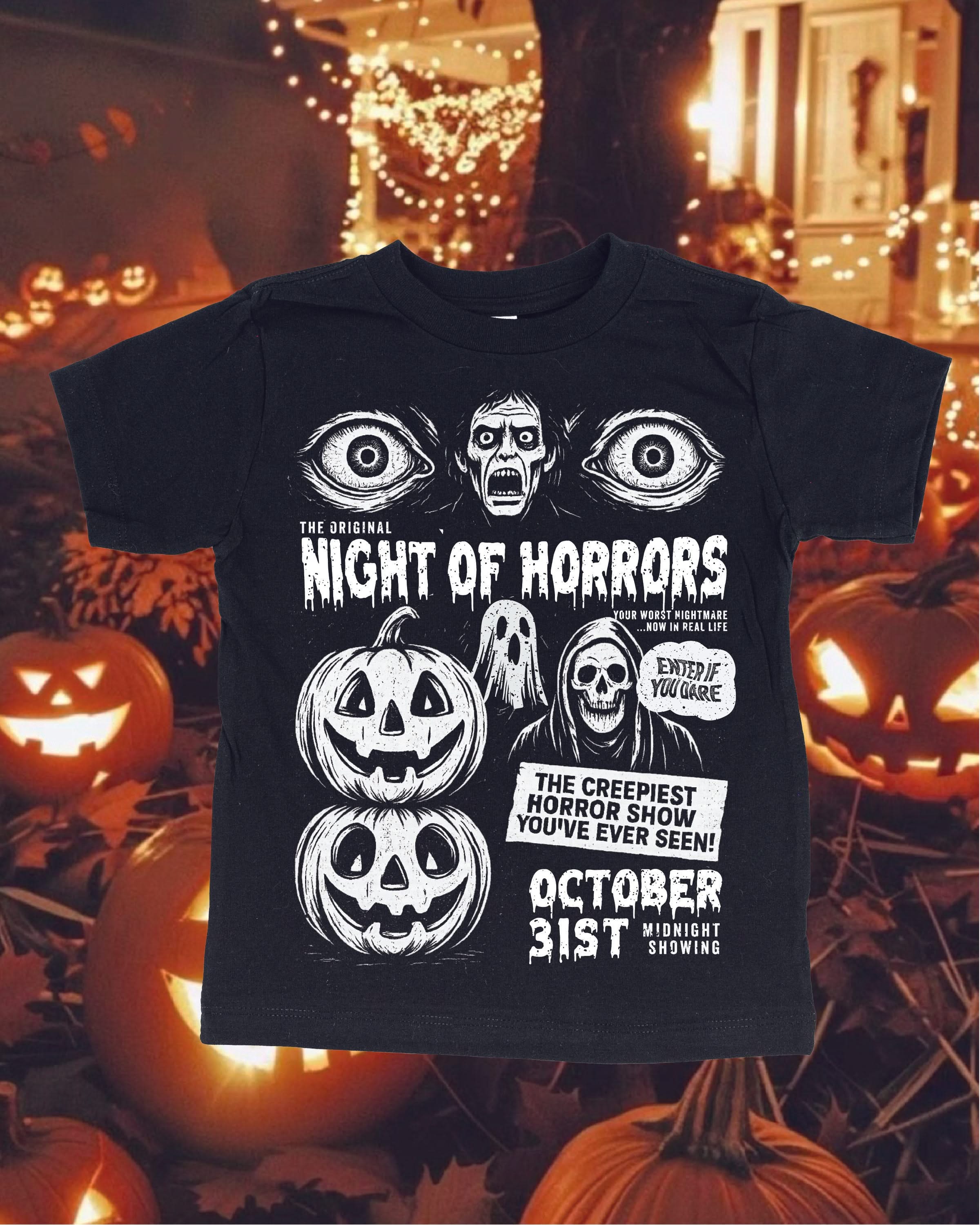 Night of Horrors - Black Child Tee Little Mama Shirt Shop