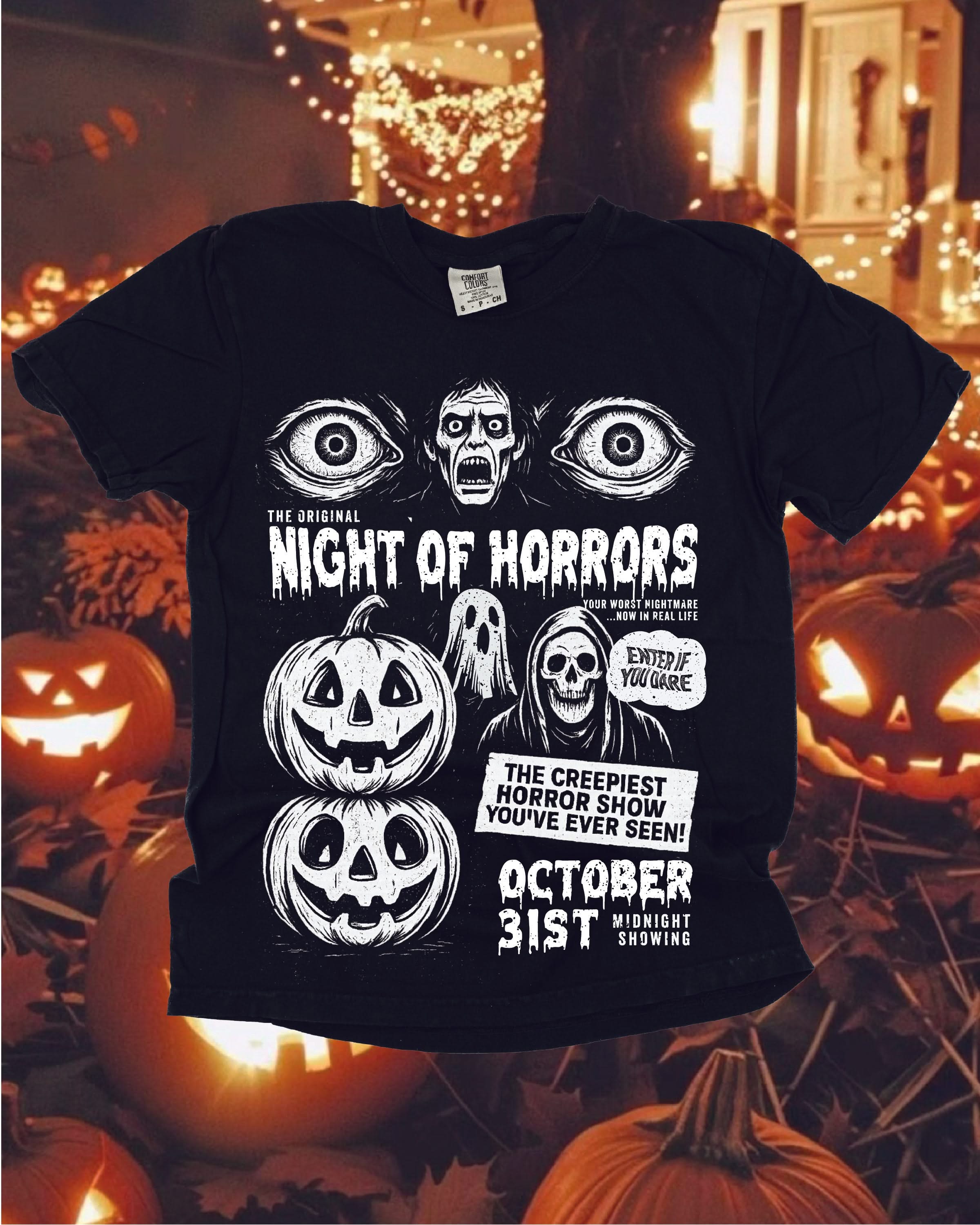 Night of Horrors - Comfort Colors Tee Little Mama Shirt Shop