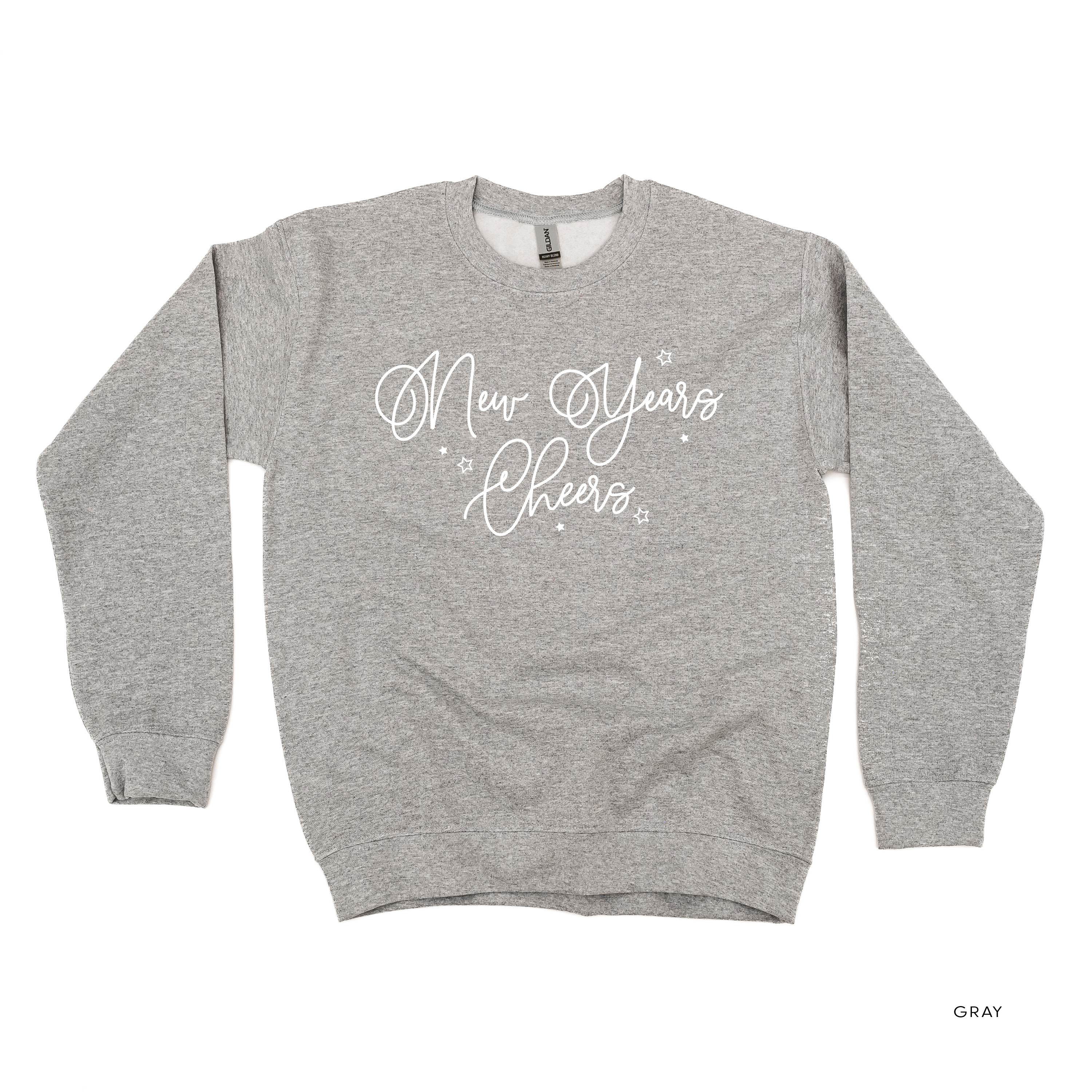 New Years Cheers - Stars/Script - BASIC Fleece Little Mama Shirt Shop LLC