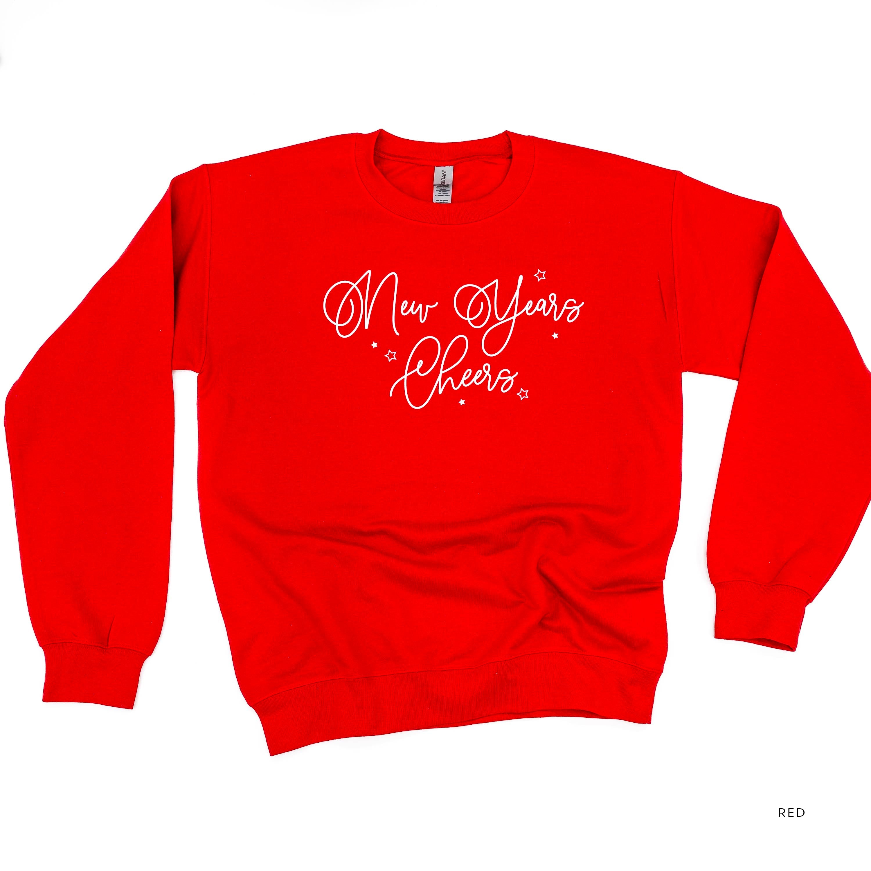 New Years Cheers - Stars/Script - BASIC Fleece Little Mama Shirt Shop LLC