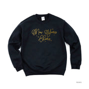 New Years Cheers - Stars/Script - BASIC Fleece Little Mama Shirt Shop LLC