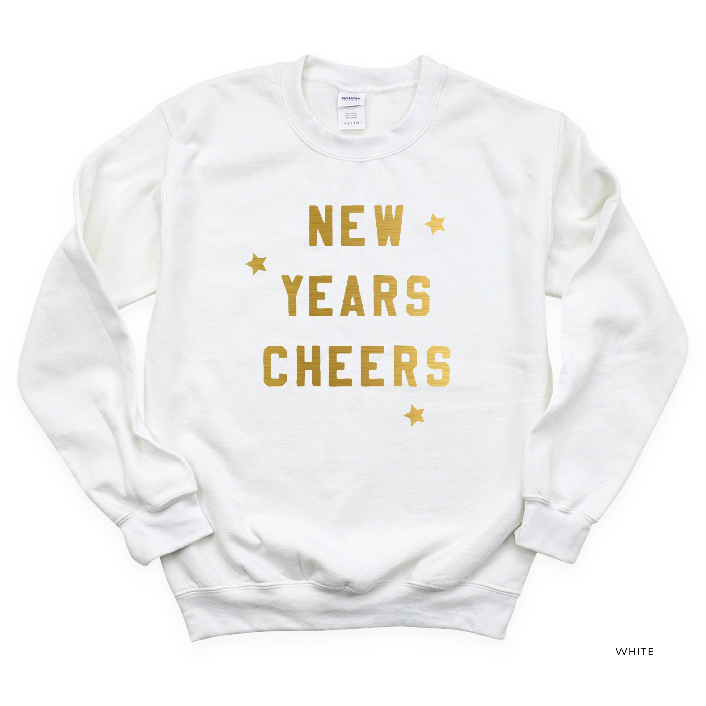 New Years Cheers - Block Font - BASIC Fleece Little Mama Shirt Shop LLC