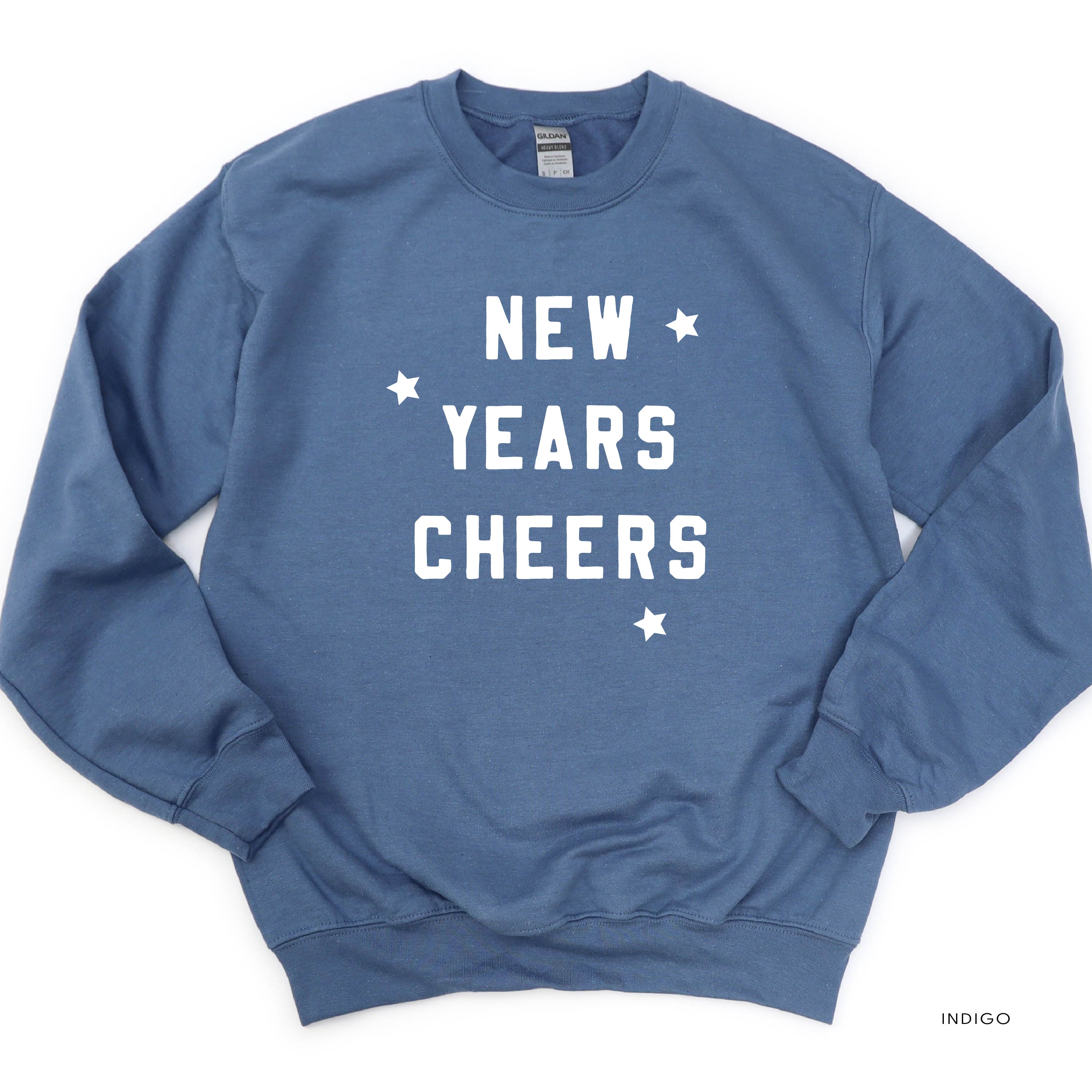 New Years Cheers - Block Font - BASIC Fleece Little Mama Shirt Shop LLC
