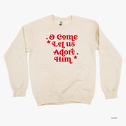 O Come Let Us Adore Him - BASIC Fleece Little Mama Shirt Shop LLC
