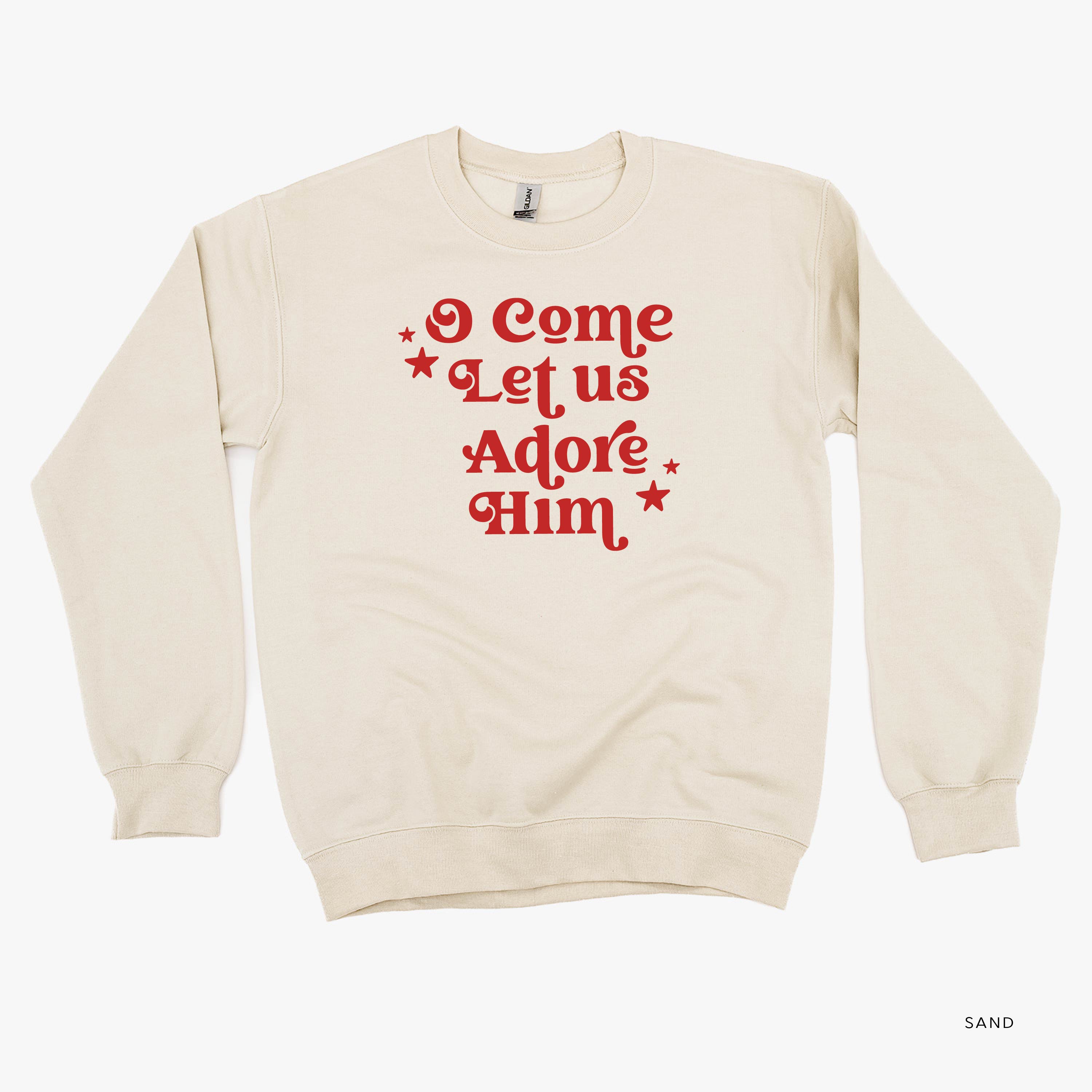 O Come Let Us Adore Him - BASIC Fleece Little Mama Shirt Shop LLC