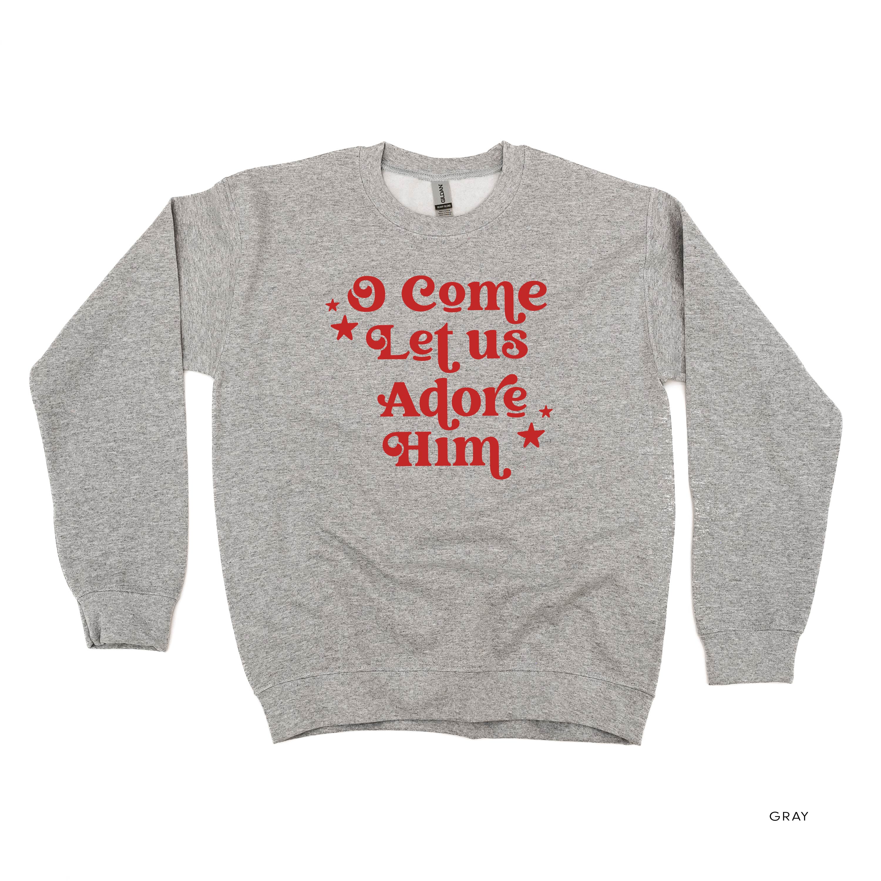 O Come Let Us Adore Him - BASIC Fleece Little Mama Shirt Shop LLC