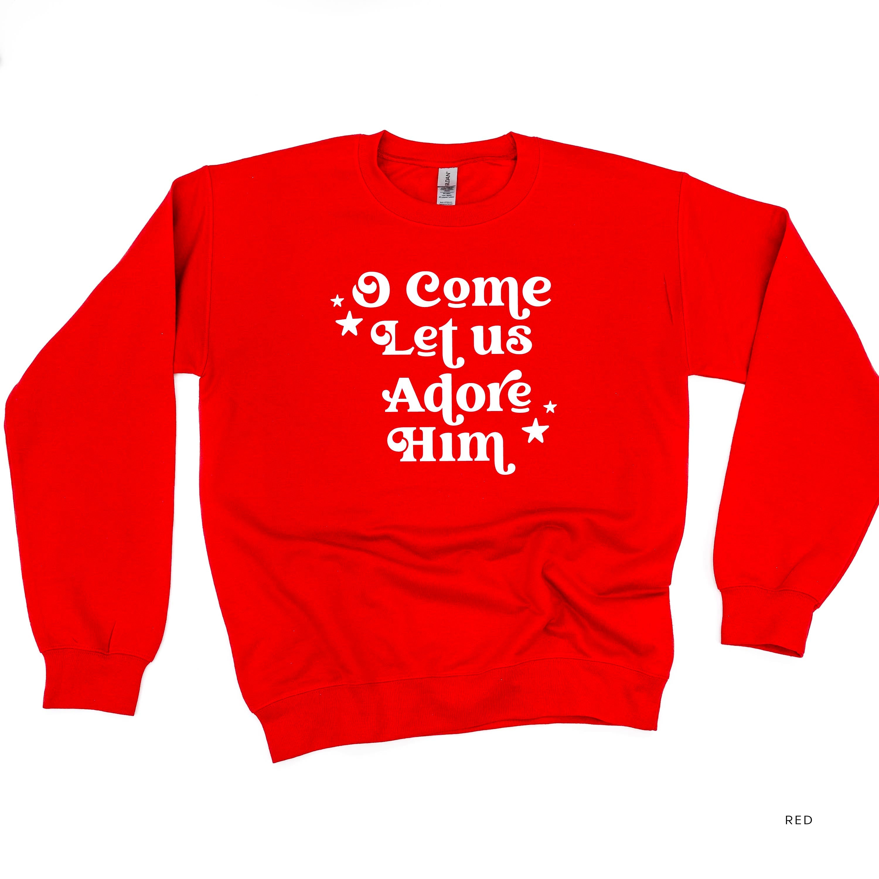 O Come Let Us Adore Him - BASIC Fleece Little Mama Shirt Shop LLC