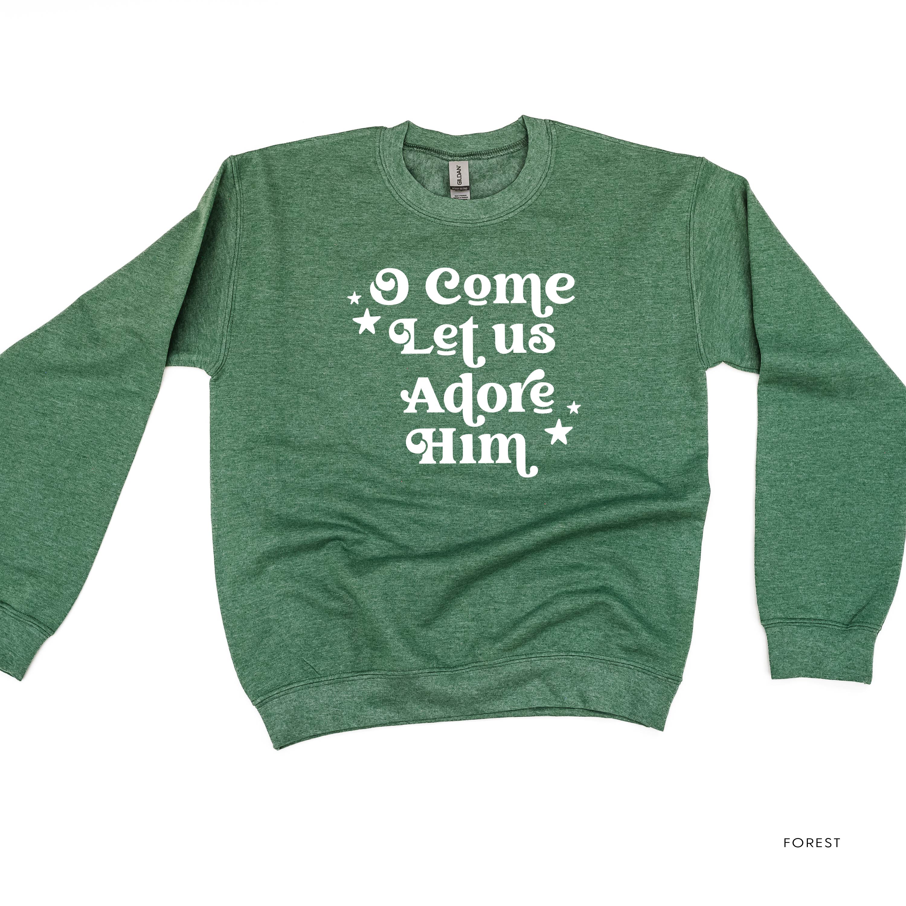 O Come Let Us Adore Him - BASIC Fleece Little Mama Shirt Shop LLC