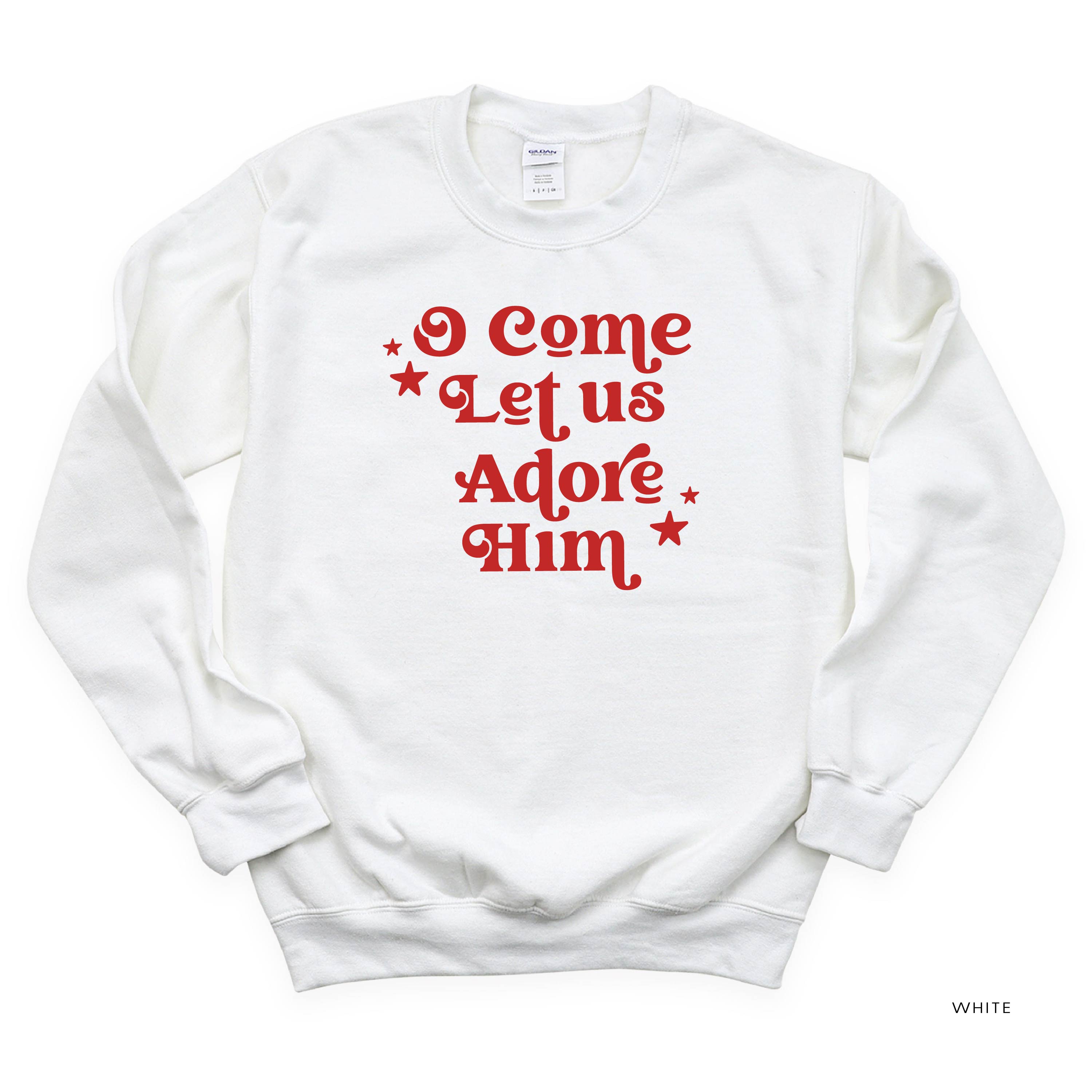 O Come Let Us Adore Him - BASIC Fleece Little Mama Shirt Shop LLC