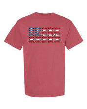 Patriotic Race Car American Flag Graphic Tee - Adult Comfort Colors Little Mama Shirt Shop LLC