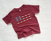 Patriotic Race Car American Flag Graphic Tee - Toddler Little Mama Shirt Shop LLC