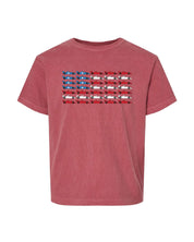 Patriotic Race Car American Flag Graphic Tee - Youth Little Mama Shirt Shop LLC