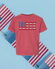 Patriotic Race Car American Flag Graphic Tee - Youth Little Mama Shirt Shop LLC