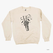 Peace - Skeleton- FULL SIZE - Basic Fleece Crewneck Little Mama Shirt Shop LLC