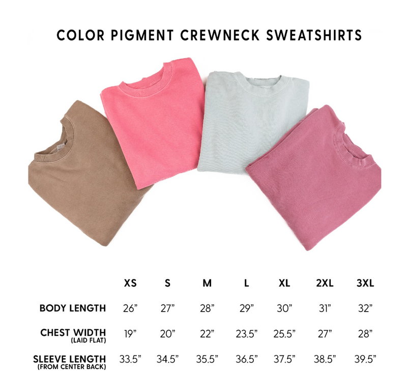 Embroidered Pigment Dye Crewneck Sweatshirt - TINY CAPS w/ Tone on Tone Thread