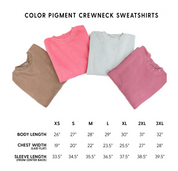 Embroidered PIGMENT Crewneck - 1 Birth Flower - Pocket w/ White Thread Little Mama Shirt Shop LLC