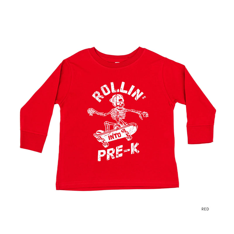 Skateboarding Skelly - Rollin' into Pre-K - Long Sleeve Child Shirt