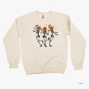 Pumpkin Head Dancing Skellies - Basic Fleece Crewneck Little Mama Shirt Shop LLC