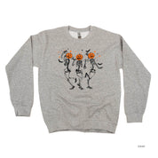 Pumpkin Head Dancing Skellies - Basic Fleece Crewneck Little Mama Shirt Shop LLC