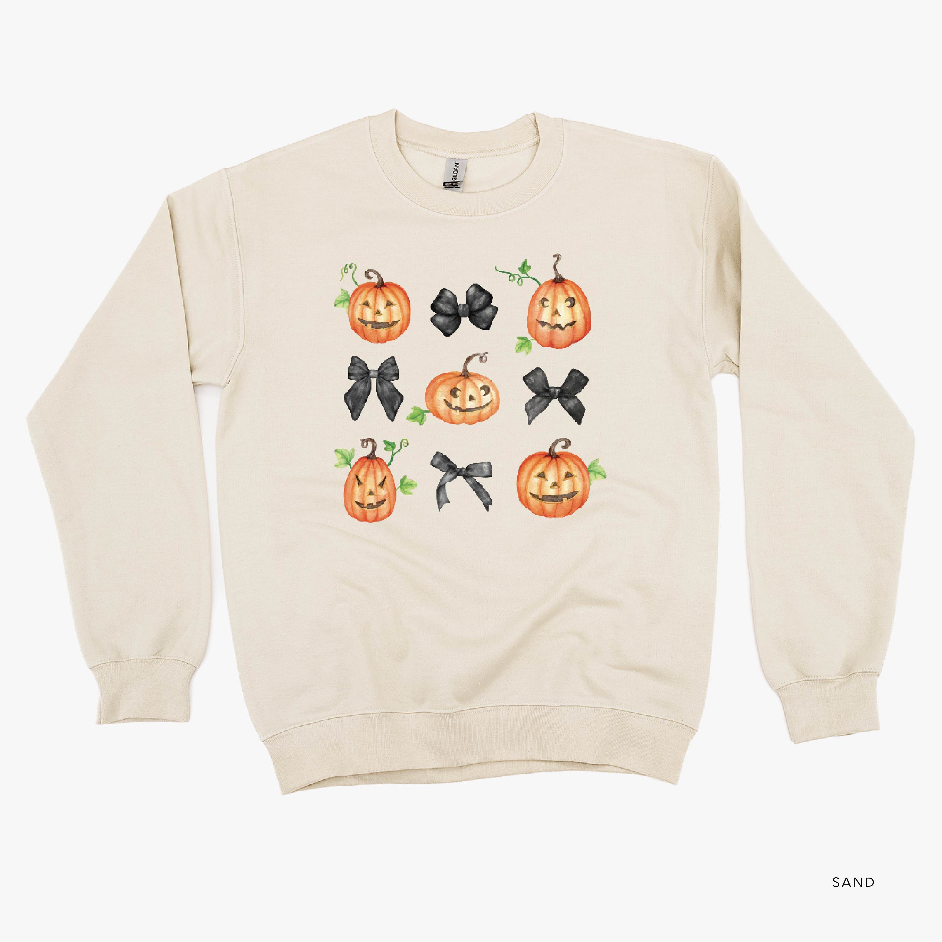 Pumpkins-n-Bows - Basic Fleece Crewneck Little Mama Shirt Shop LLC