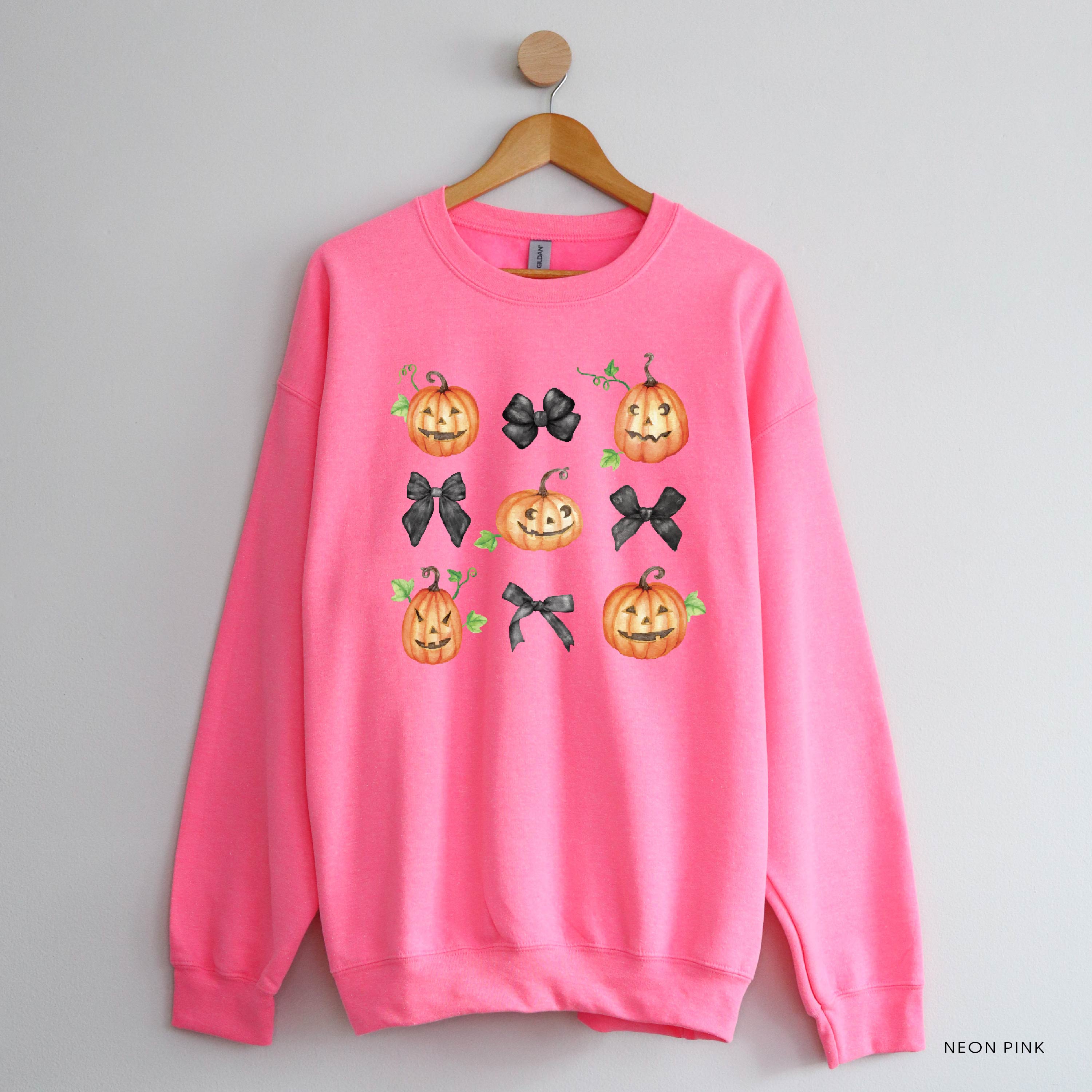 Pumpkins-n-Bows - Basic Fleece Crewneck Little Mama Shirt Shop LLC