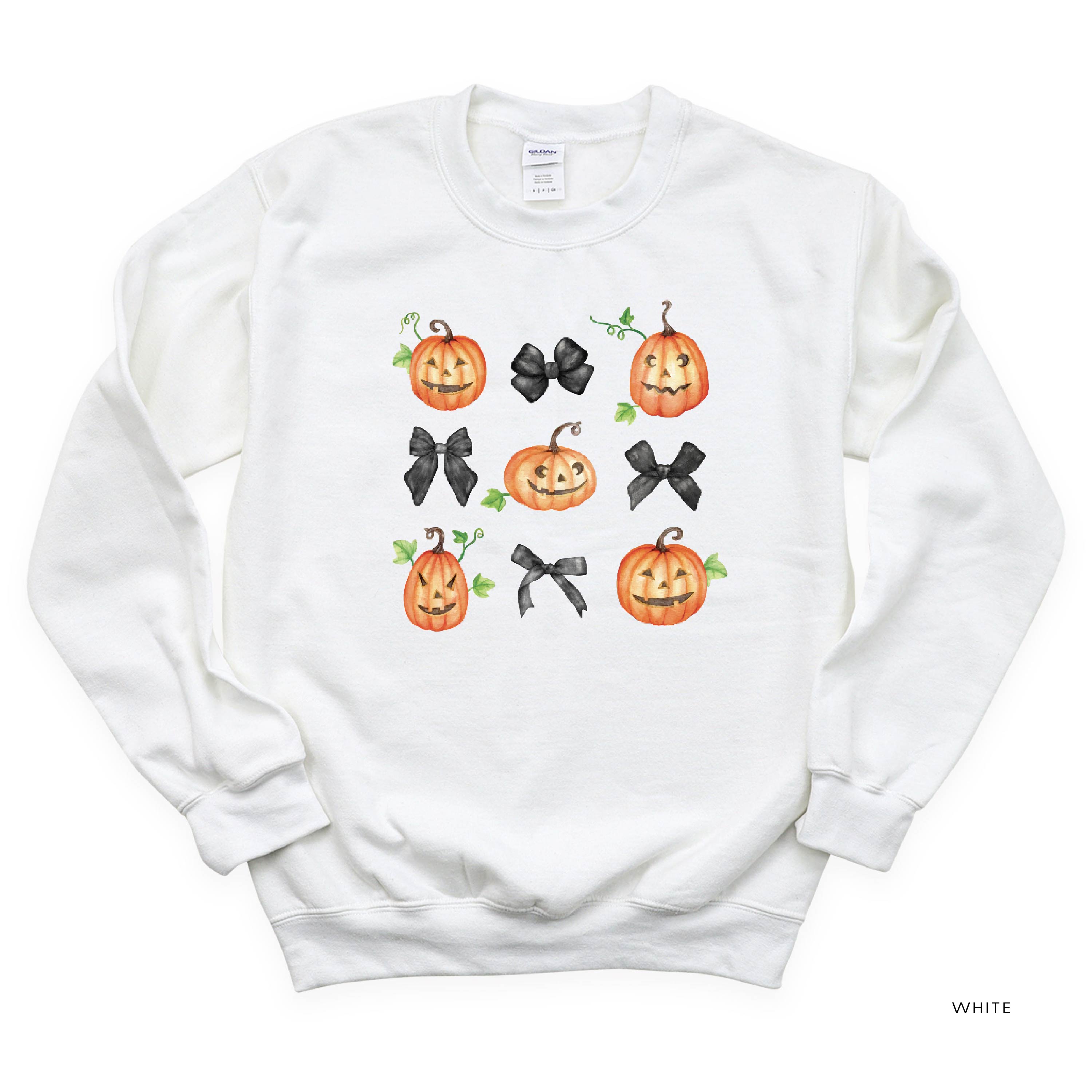Pumpkins-n-Bows - Basic Fleece Crewneck Little Mama Shirt Shop LLC