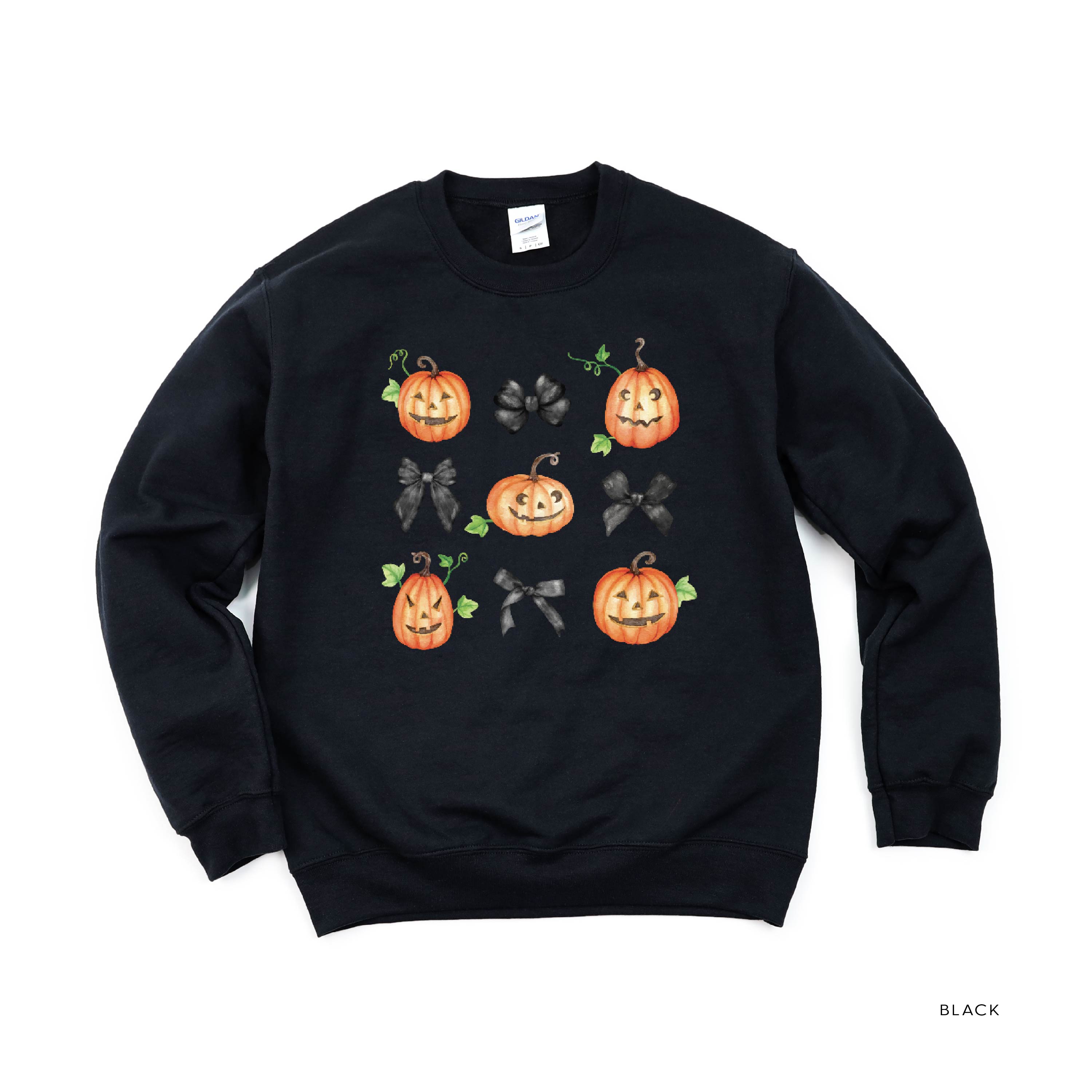 Pumpkins-n-Bows - Basic Fleece Crewneck Little Mama Shirt Shop LLC