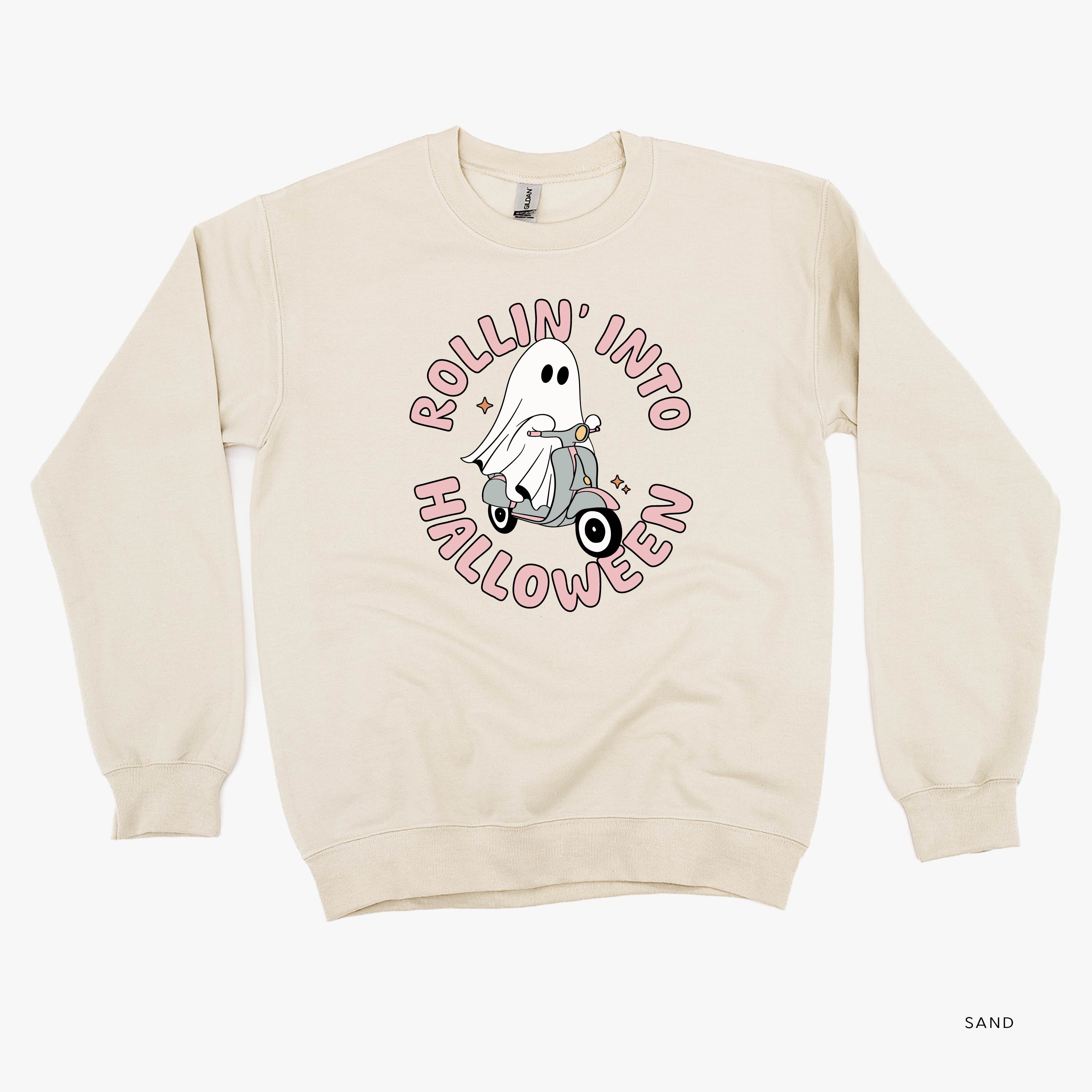 Rollin' Into Halloween - Basic Fleece Crewneck Little Mama Shirt Shop LLC