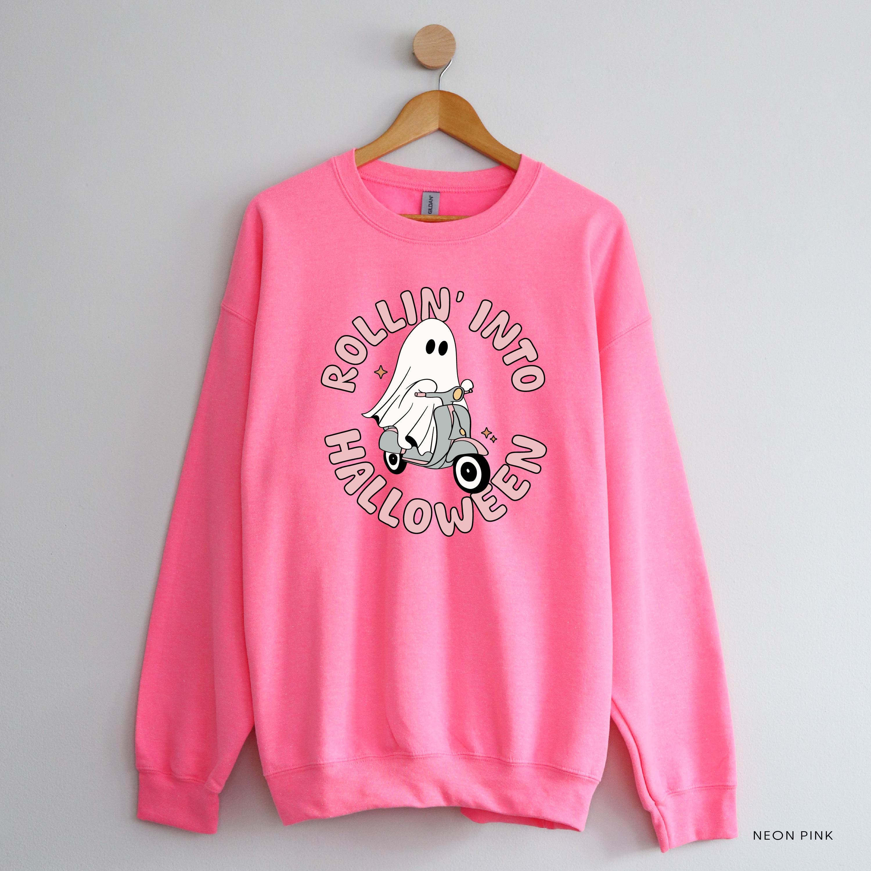 Rollin' Into Halloween - Basic Fleece Crewneck Little Mama Shirt Shop LLC