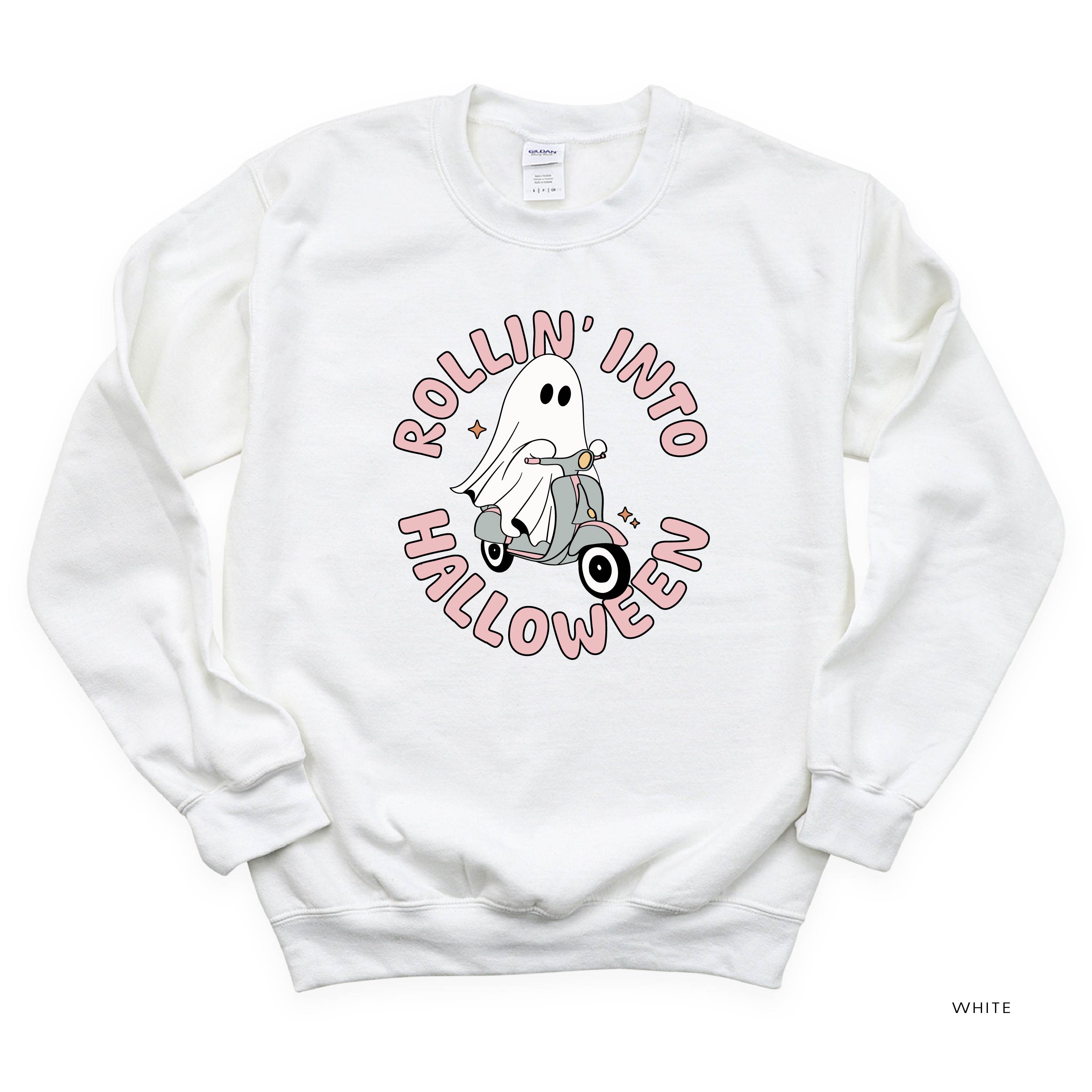 Rollin' Into Halloween - Basic Fleece Crewneck Little Mama Shirt Shop LLC