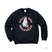 Rollin' Into Halloween - Basic Fleece Crewneck Little Mama Shirt Shop LLC