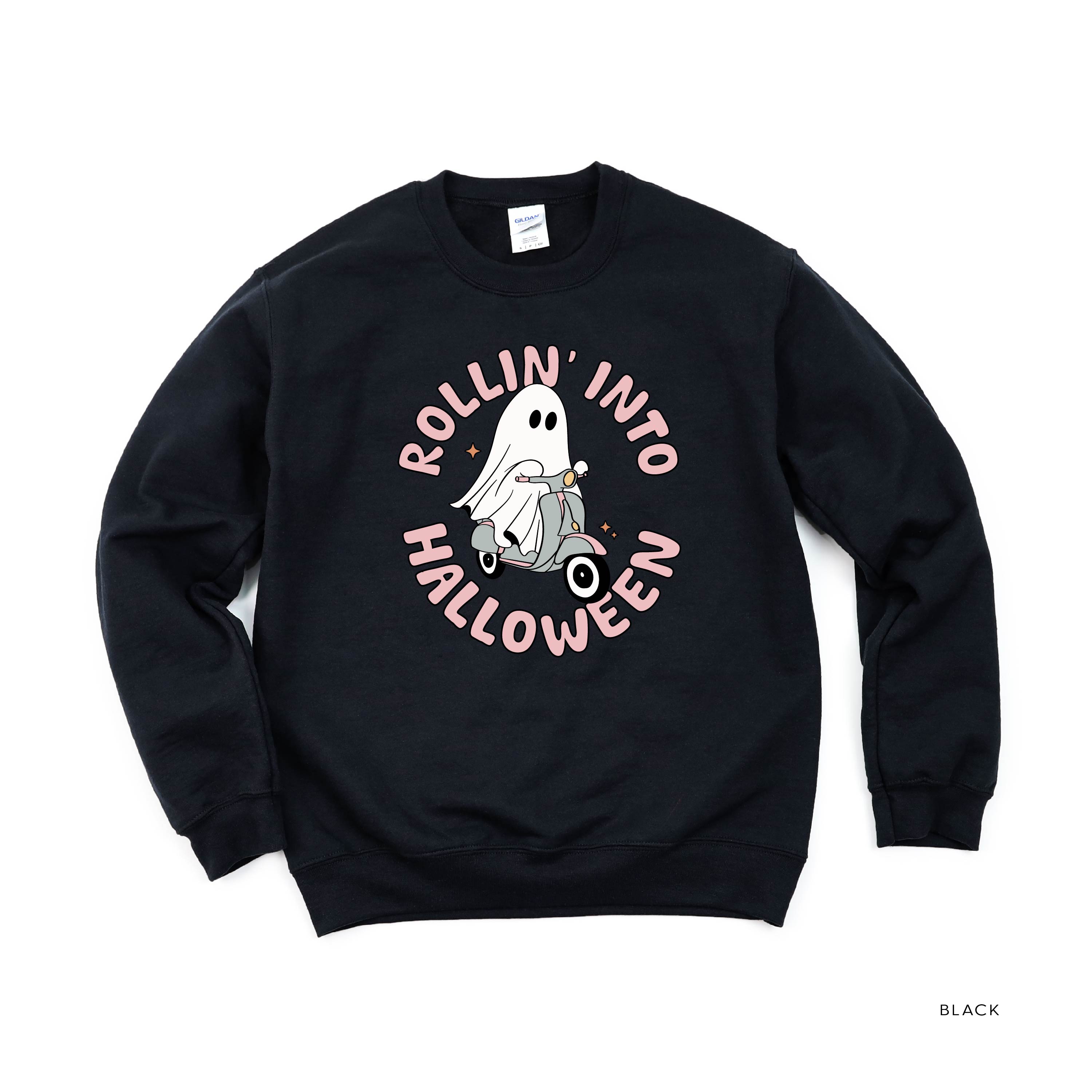 Rollin' Into Halloween - Basic Fleece Crewneck Little Mama Shirt Shop LLC
