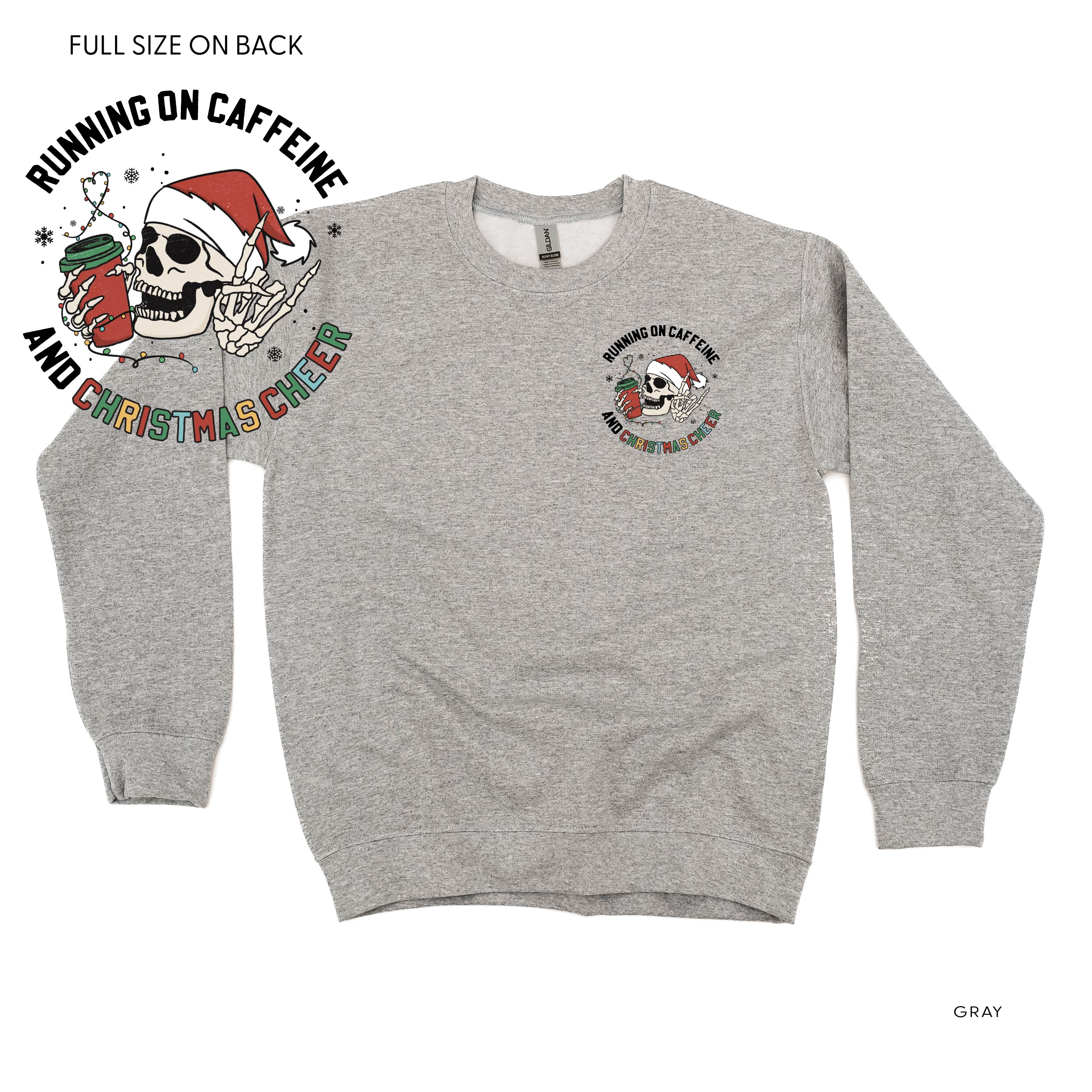 Running On Caffeine And Christmas Cheer (pf&b) - BASIC Fleece Little Mama Shirt Shop LLC