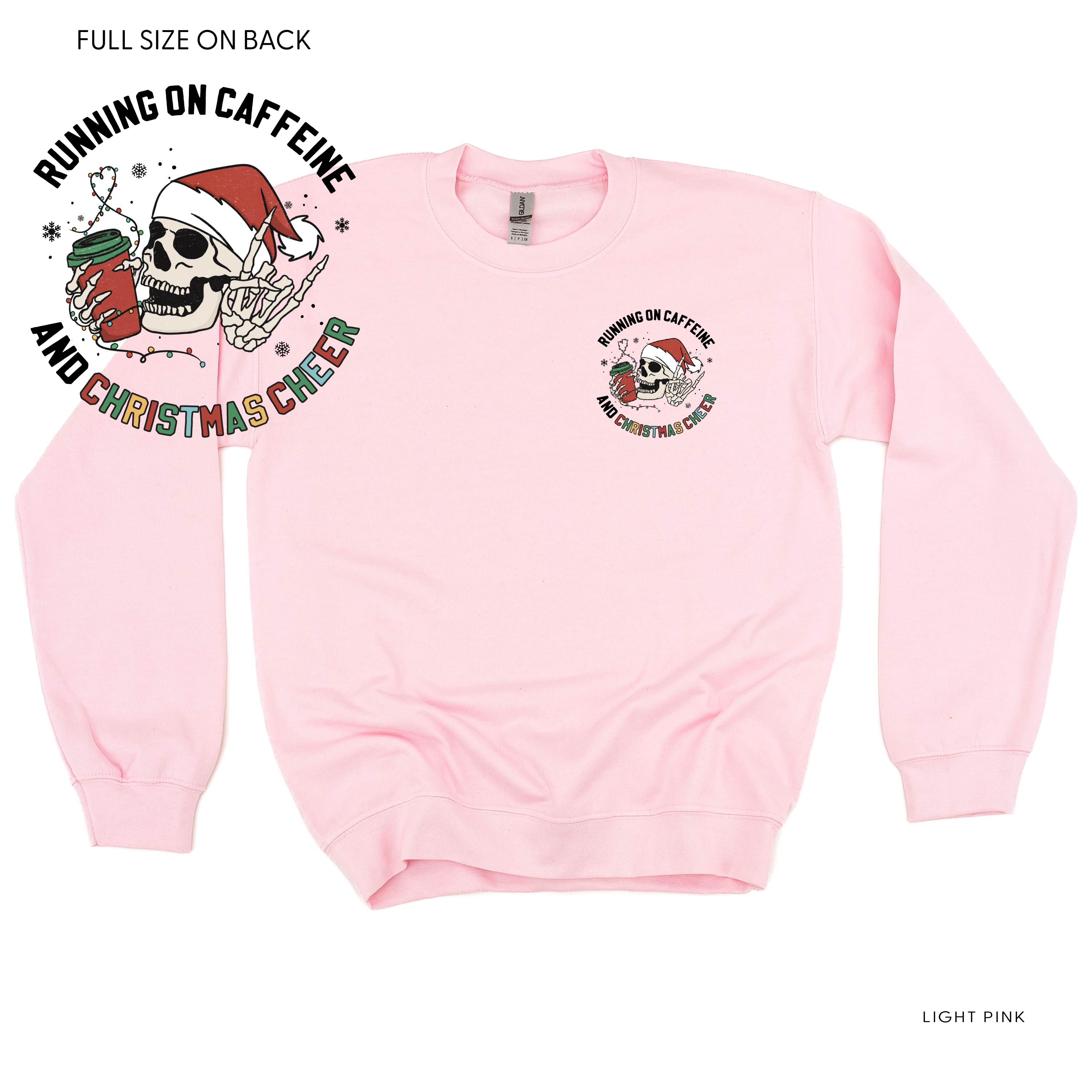 Running On Caffeine And Christmas Cheer (pf&b) - BASIC Fleece Little Mama Shirt Shop LLC