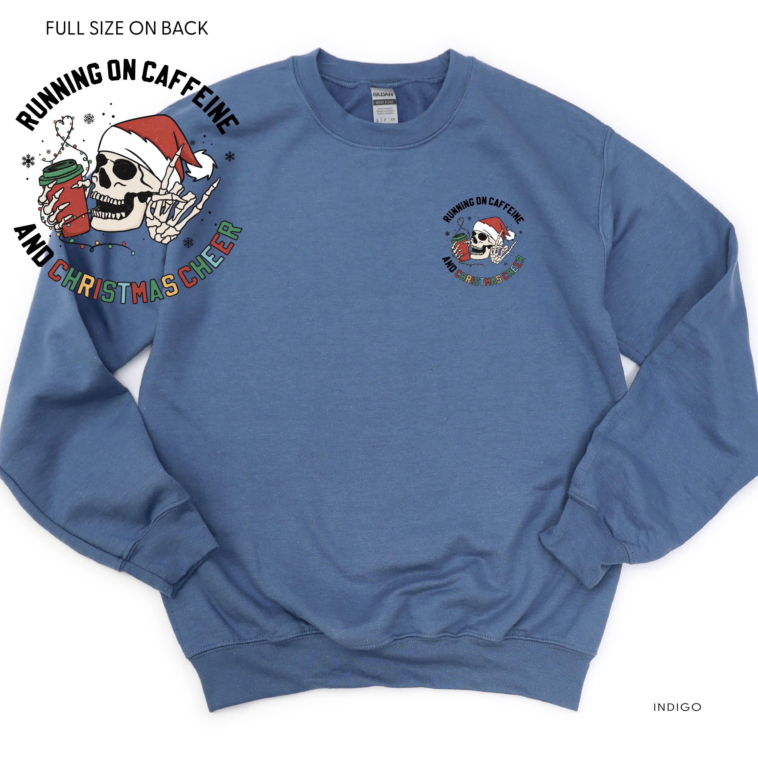 Running On Caffeine And Christmas Cheer (pf&b) - BASIC Fleece Little Mama Shirt Shop LLC