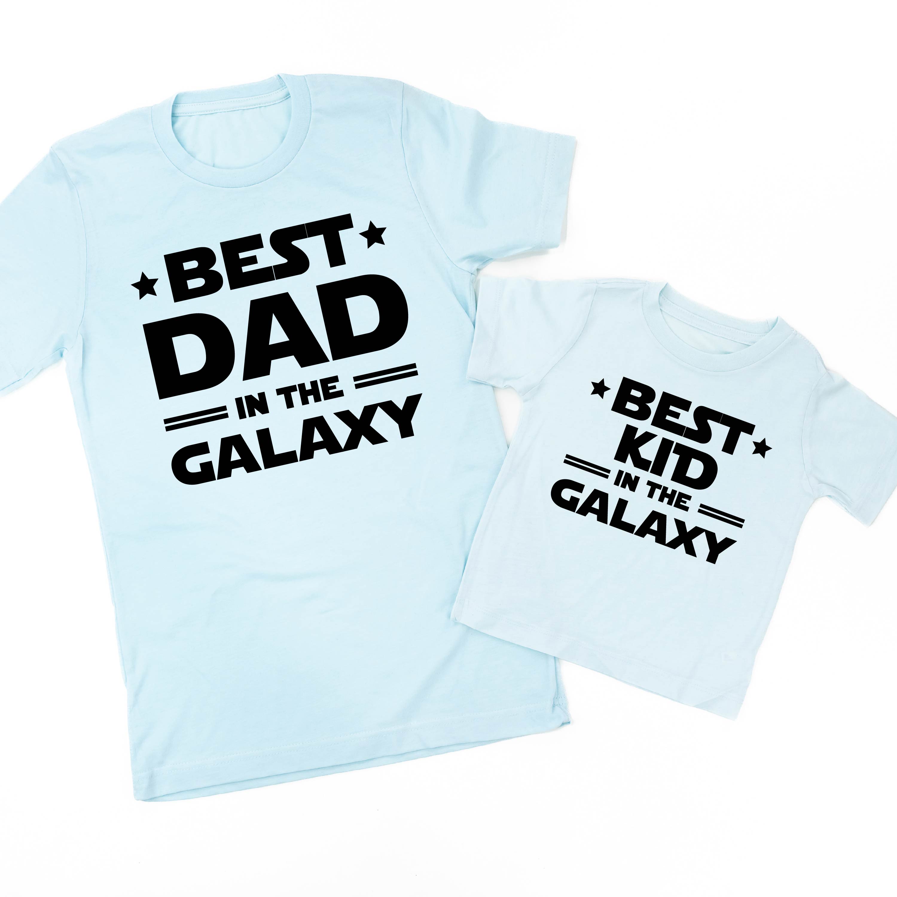 Best Dad In The Galaxy / Best Kid In The Galaxy - Set of 2 Tees Little Mama Shirt Shop