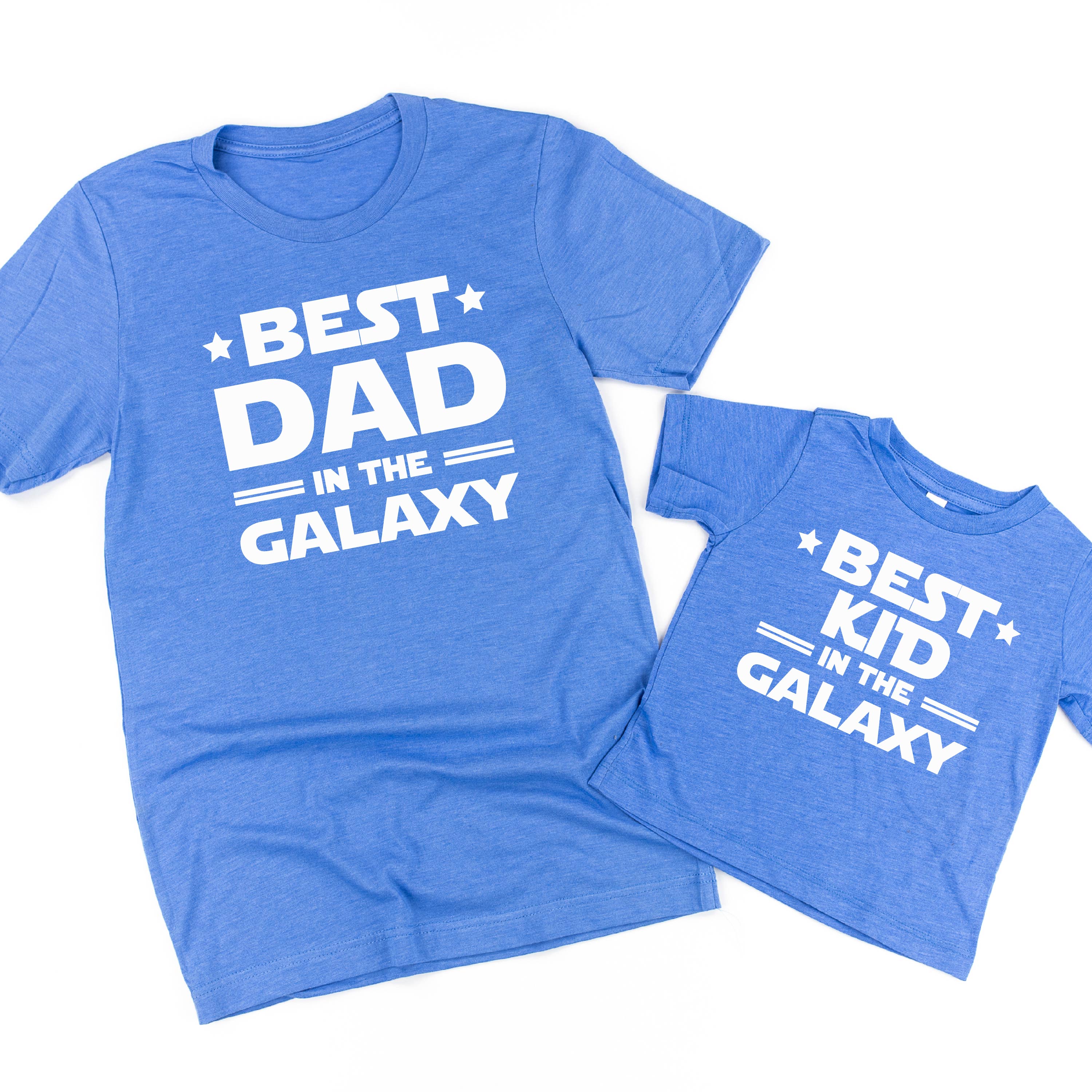 Best Dad In The Galaxy / Best Kid In The Galaxy - Set of 2 Tees Little Mama Shirt Shop