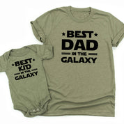 Best Dad In The Galaxy / Best Kid In The Galaxy - Set of 2 Tees Little Mama Shirt Shop