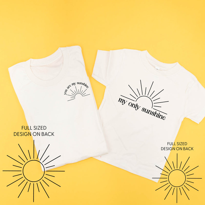 You are My Sunshine / My Only Sunshine with Full Sun on Back - Set of 2 Shirts