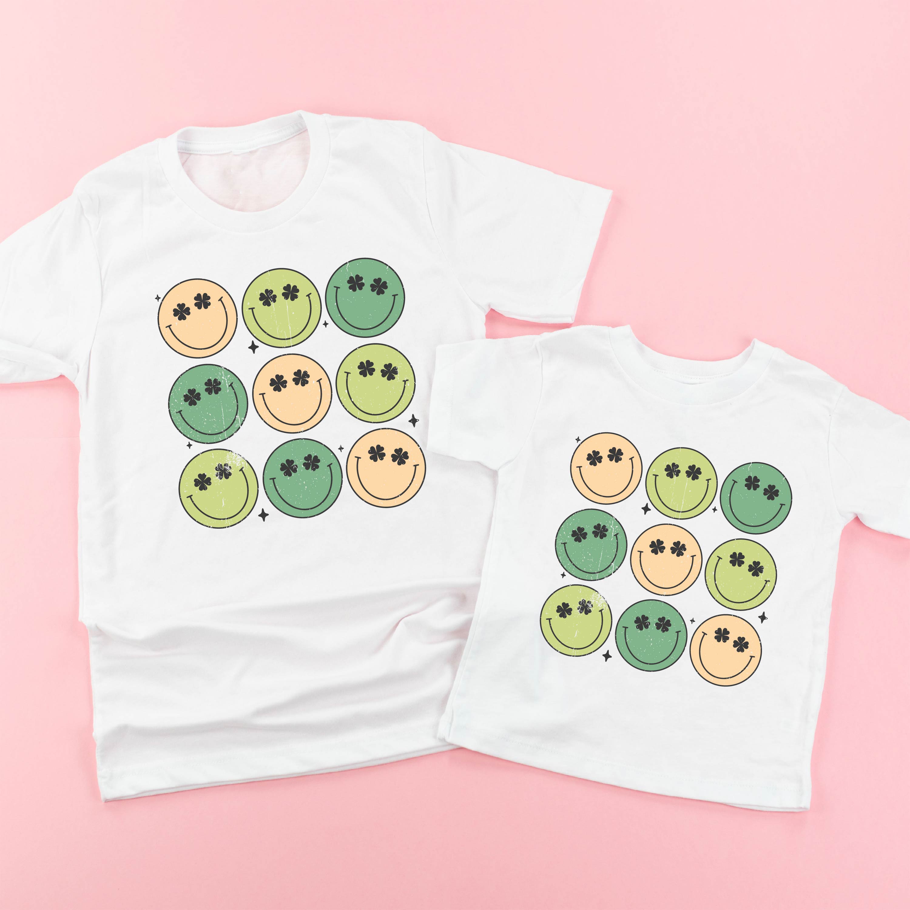 3x3 - St. Patrick's Day Smilies - Set of 2 Tees Little Mama Shirt Shop