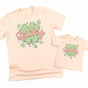 Checkered Lucky Shamrock - Set of 2 Tees Little Mama Shirt Shop
