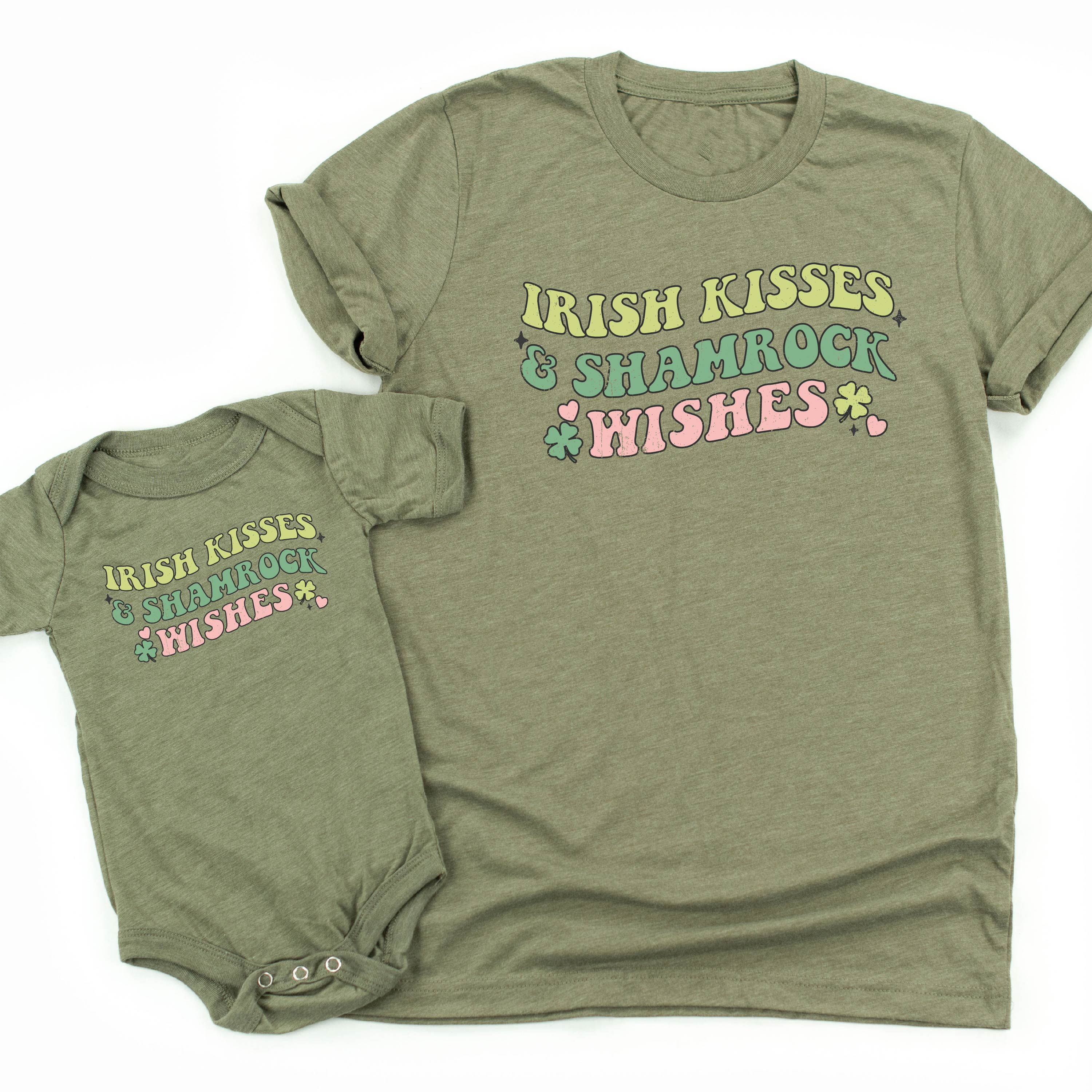 Irish Kisses & Shamrock Wishes - Set of 2 Tees Little Mama Shirt Shop