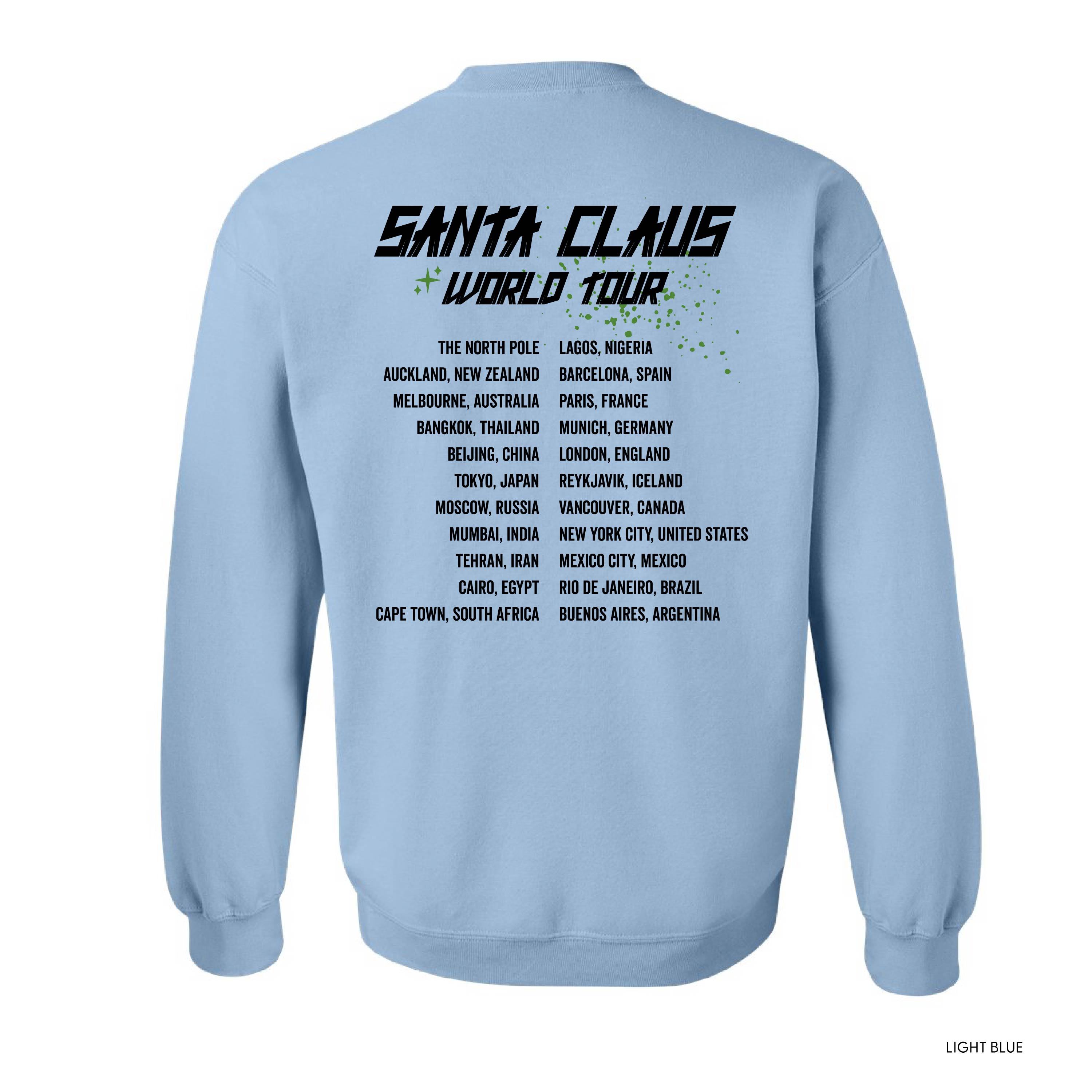 Santa Claus World Tour (f&b) - BASIC Fleece Little Mama Shirt Shop LLC