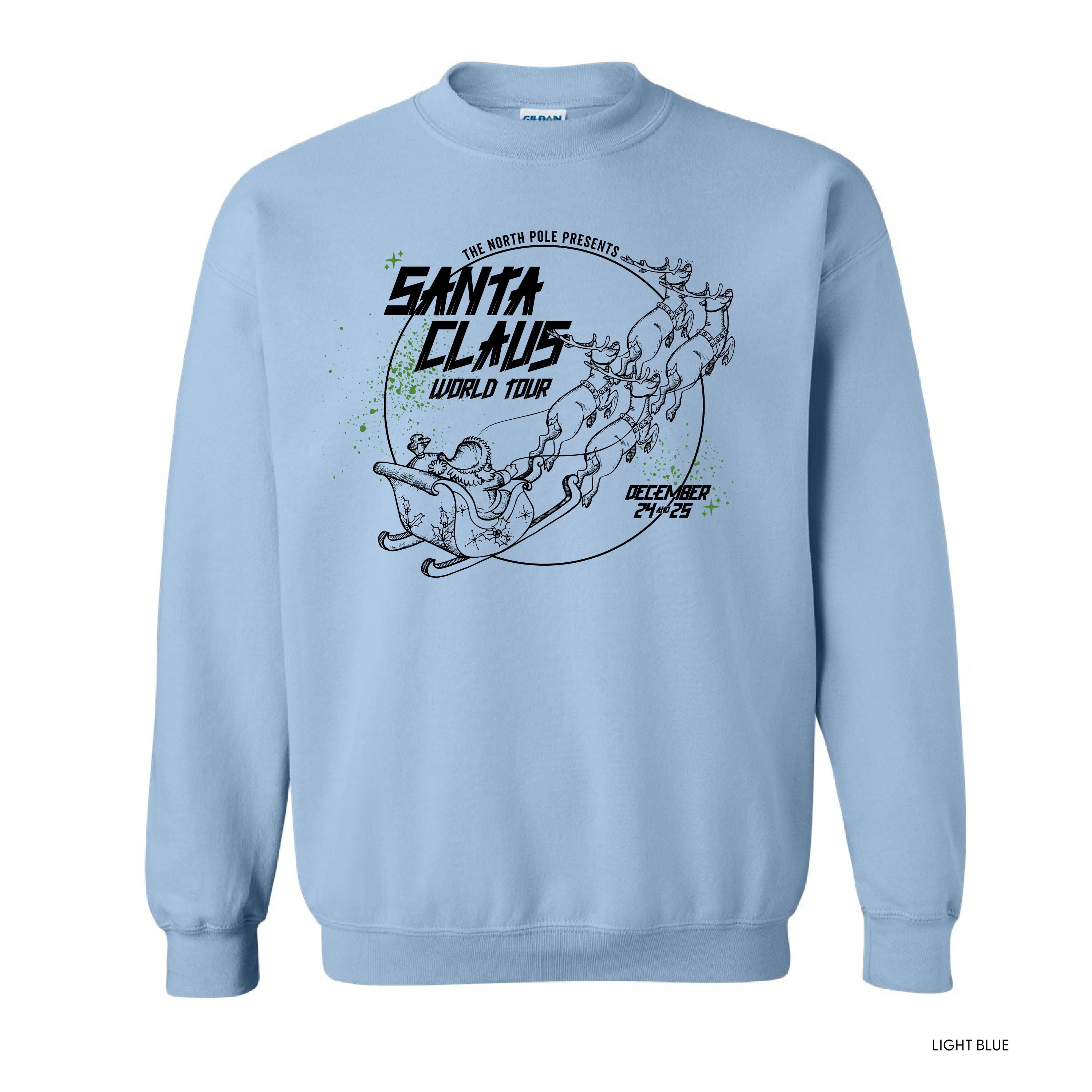 Santa Claus World Tour (f&b) - BASIC Fleece Little Mama Shirt Shop LLC