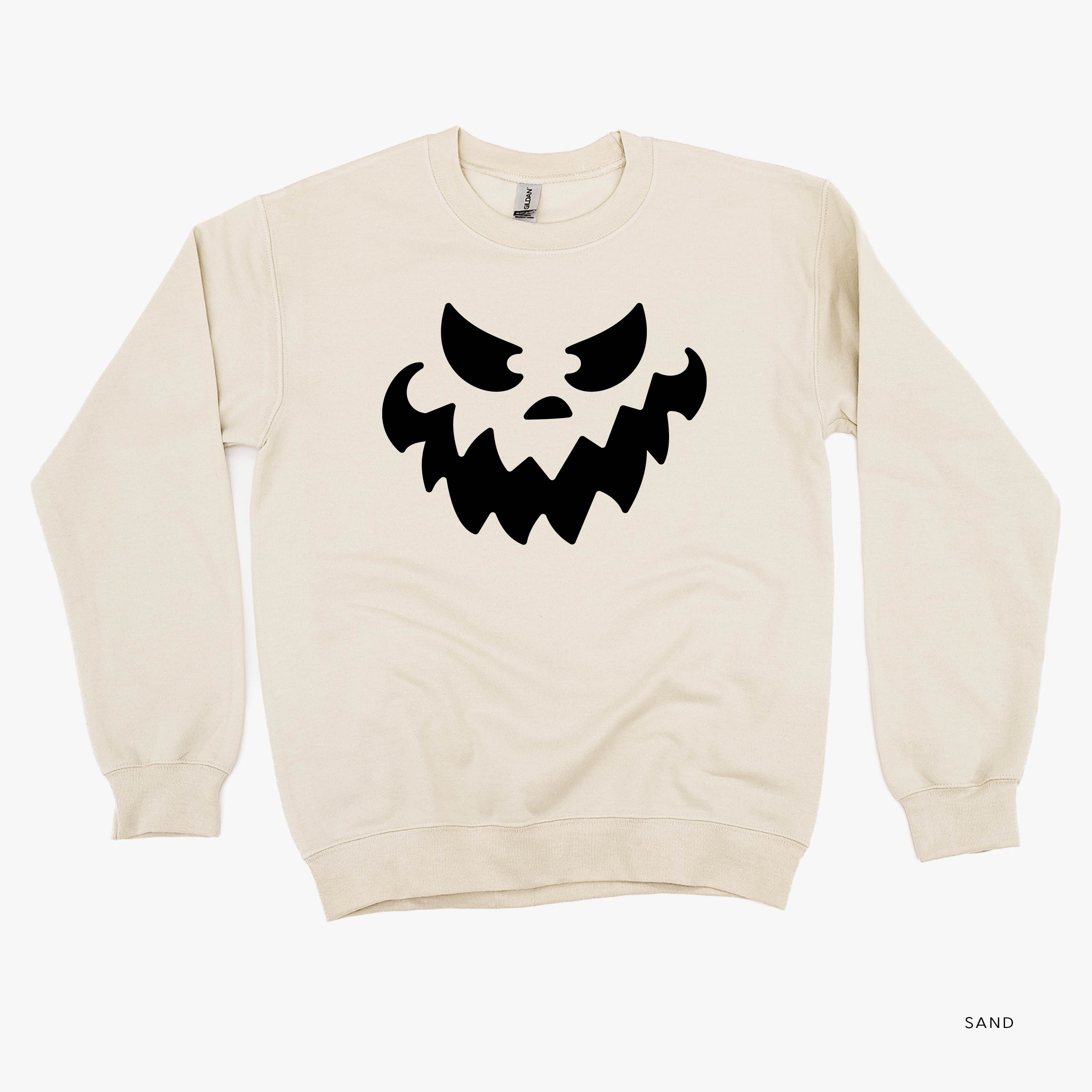 Scary Jack-o'-lantern Face - Basic Fleece Crewneck Little Mama Shirt Shop LLC