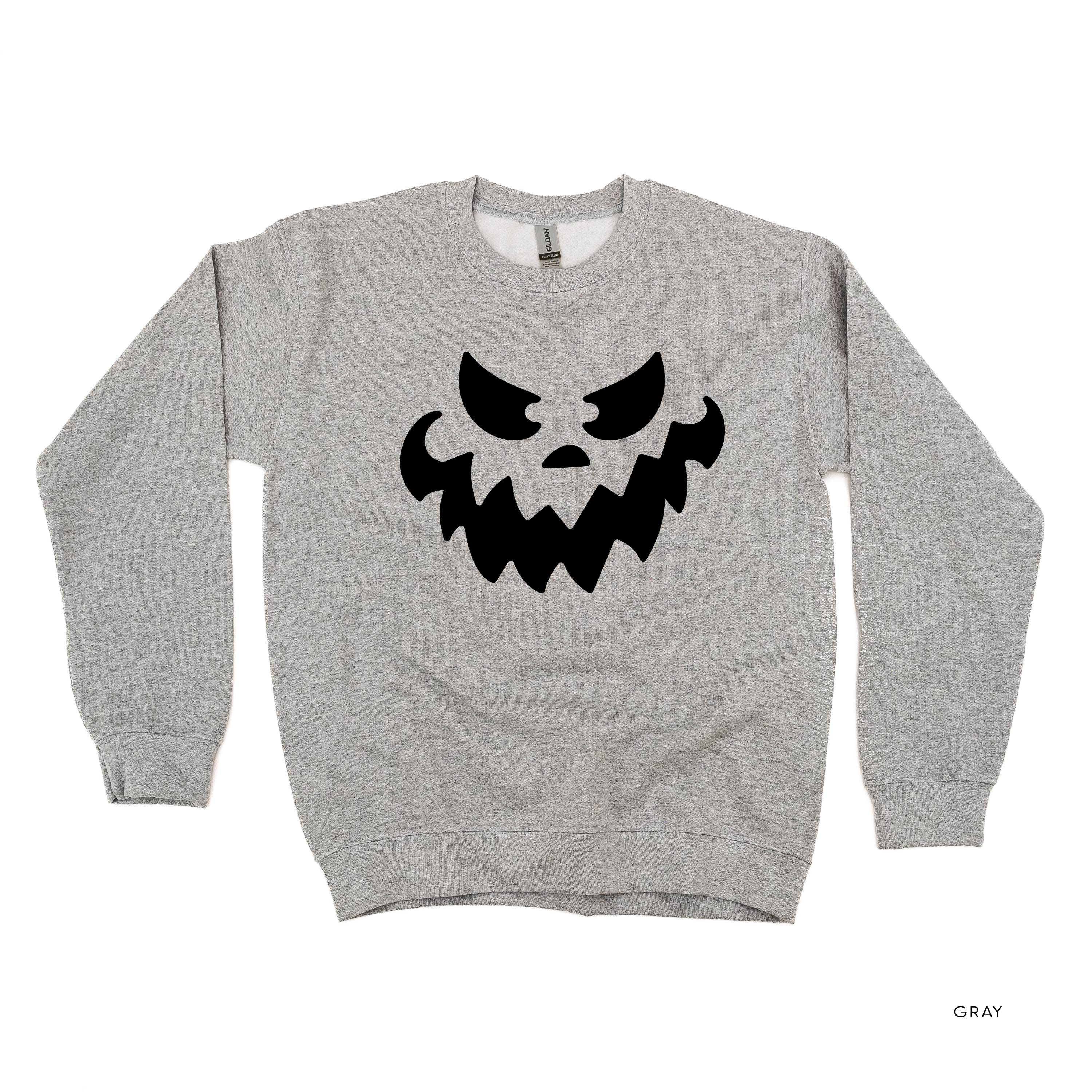 Scary Jack-o'-lantern Face - Basic Fleece Crewneck Little Mama Shirt Shop LLC